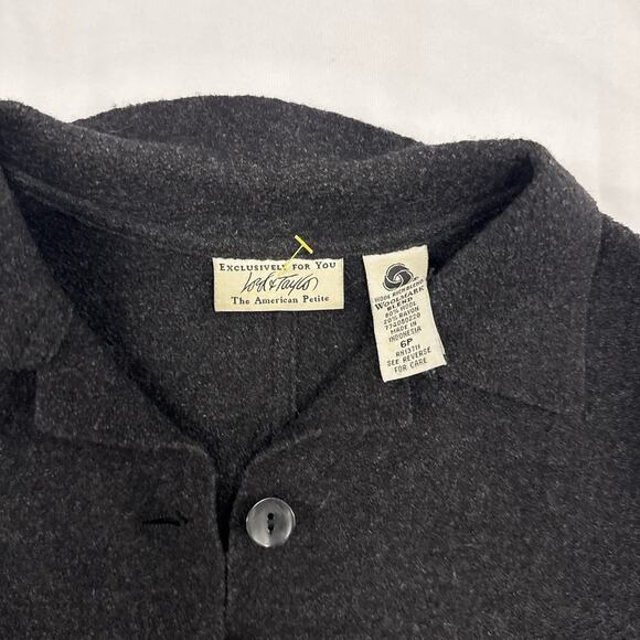 Lord & Taylor Heather Gray 6P Jacket Sweater Wool Blend Fitted Quiet Luxury - Picture 2 of 6